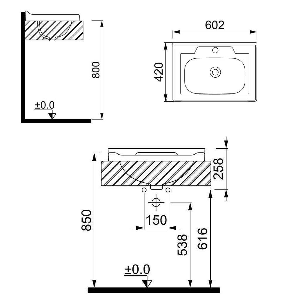 روشویی روکابینتی کریت coreet مدل کویینتو 6042