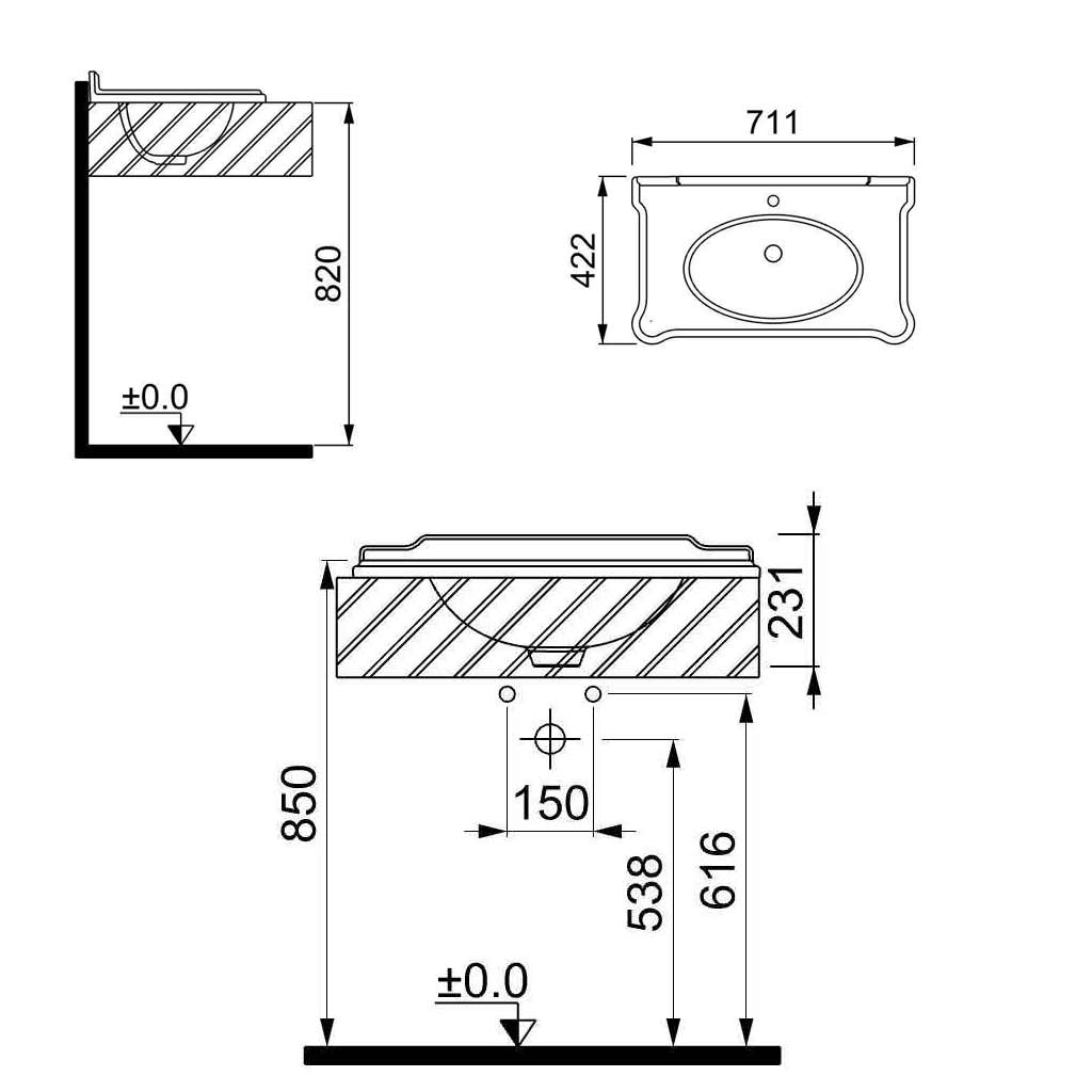 روشویی روکابینتی کریت coreet مدل کورتینا 70