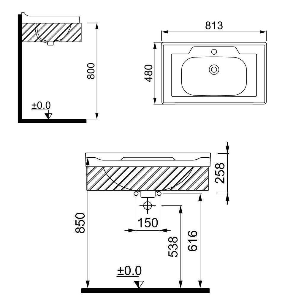 روشویی روکابینتی کریت coreet مدل کویینتو 80