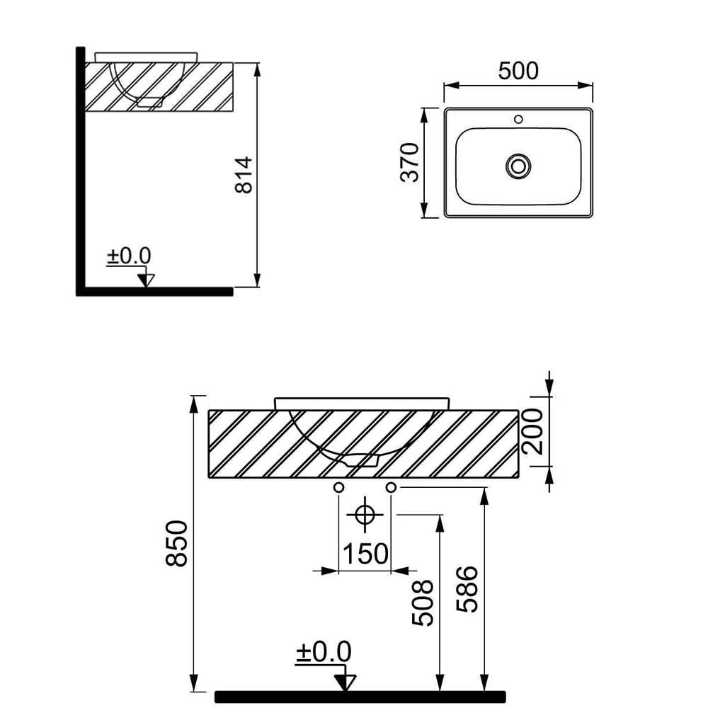 روشویی روکابینتی کریت coreet مدل سرینا 5037