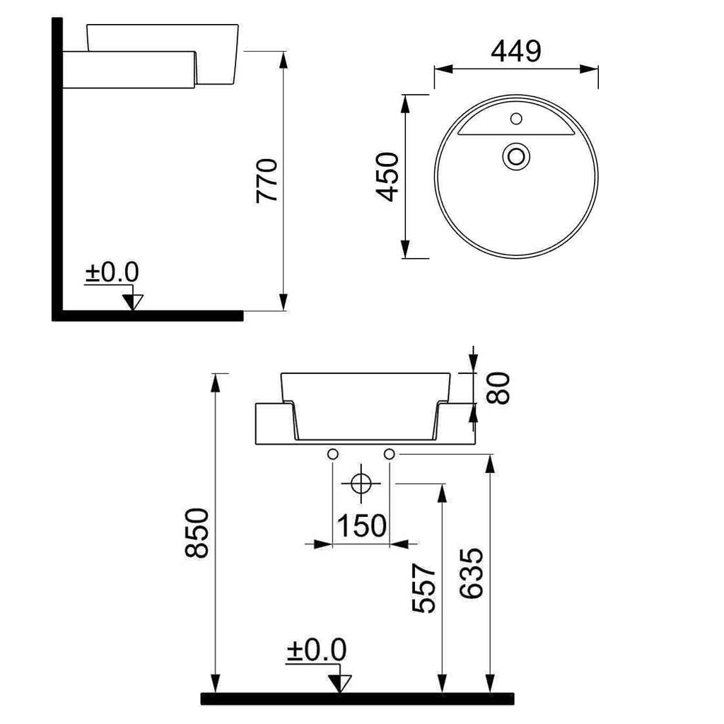 روشویی روکابینتی کریت coreet مدل میلانو