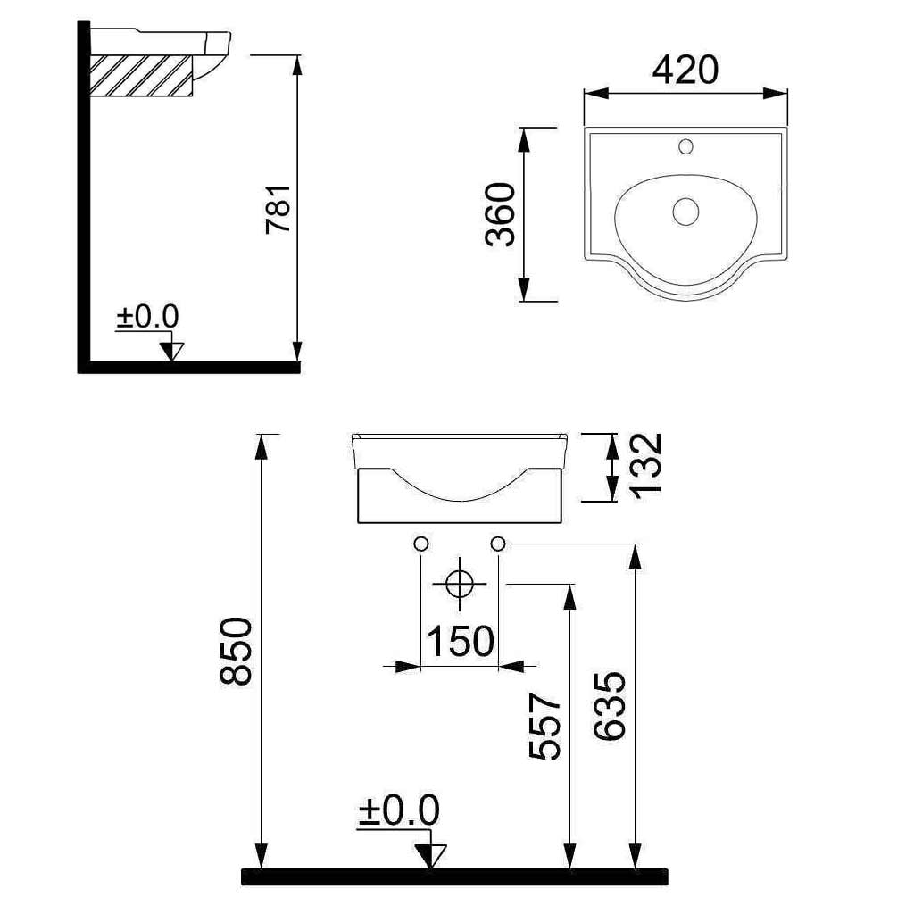 روشویی روکابینتی کریت coreet مدل رزا 42