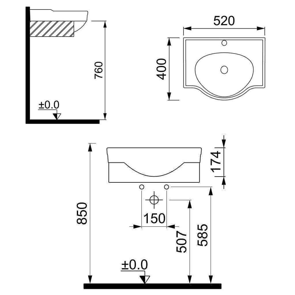 روشویی روکابینتی کریت coreet مدل رزا 52