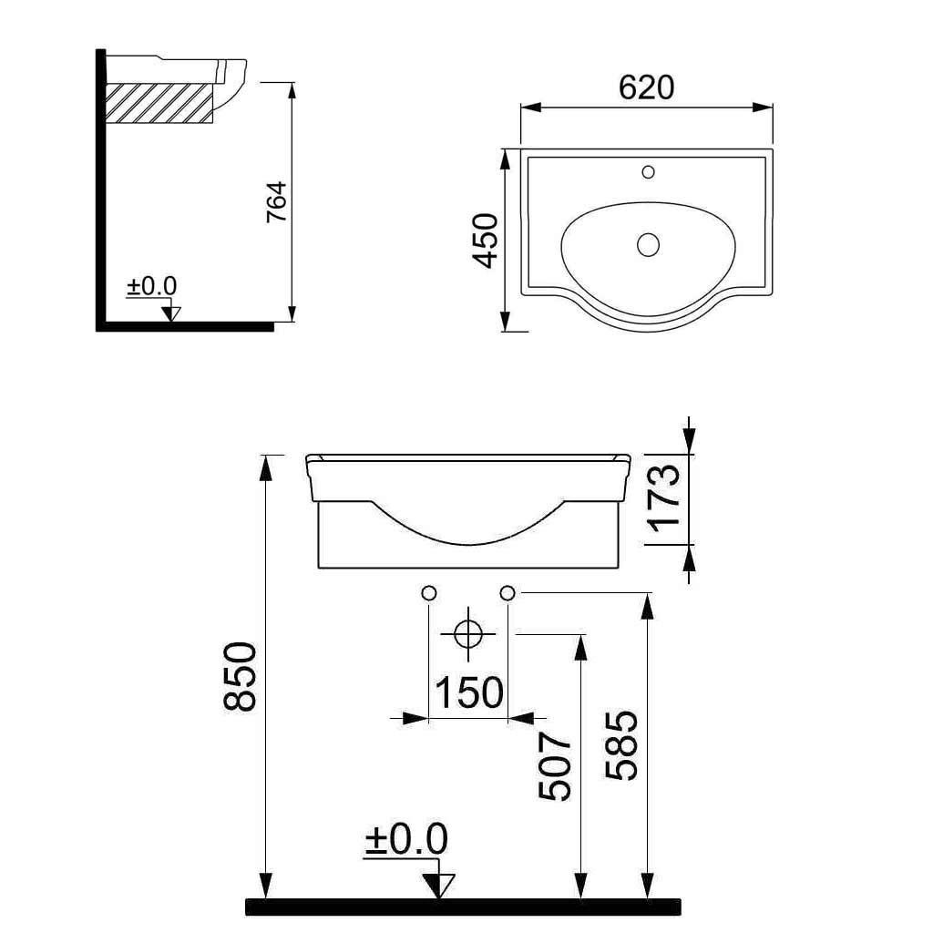 روشویی روکابینتی کریت coreet مدل رزا 62