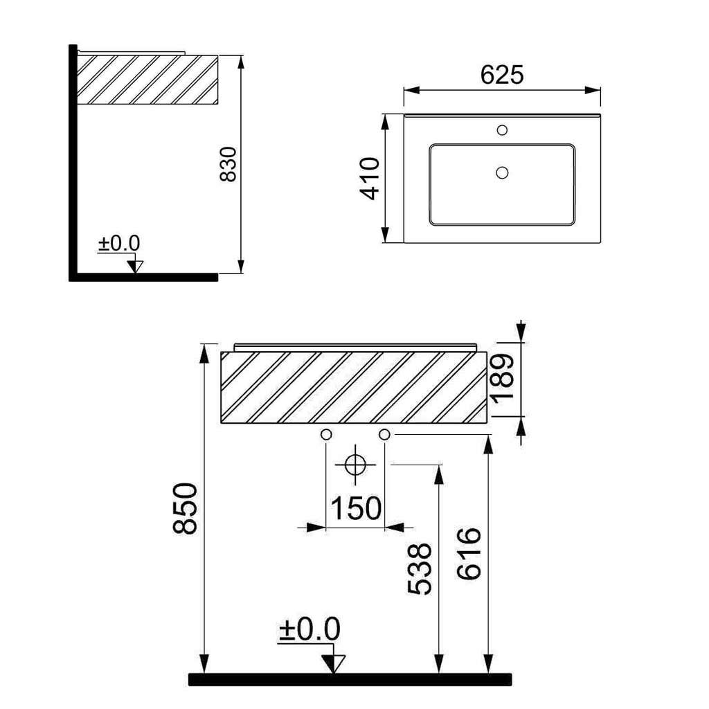 روشویی روکابینتی کریت coreet مدل آتینا 60