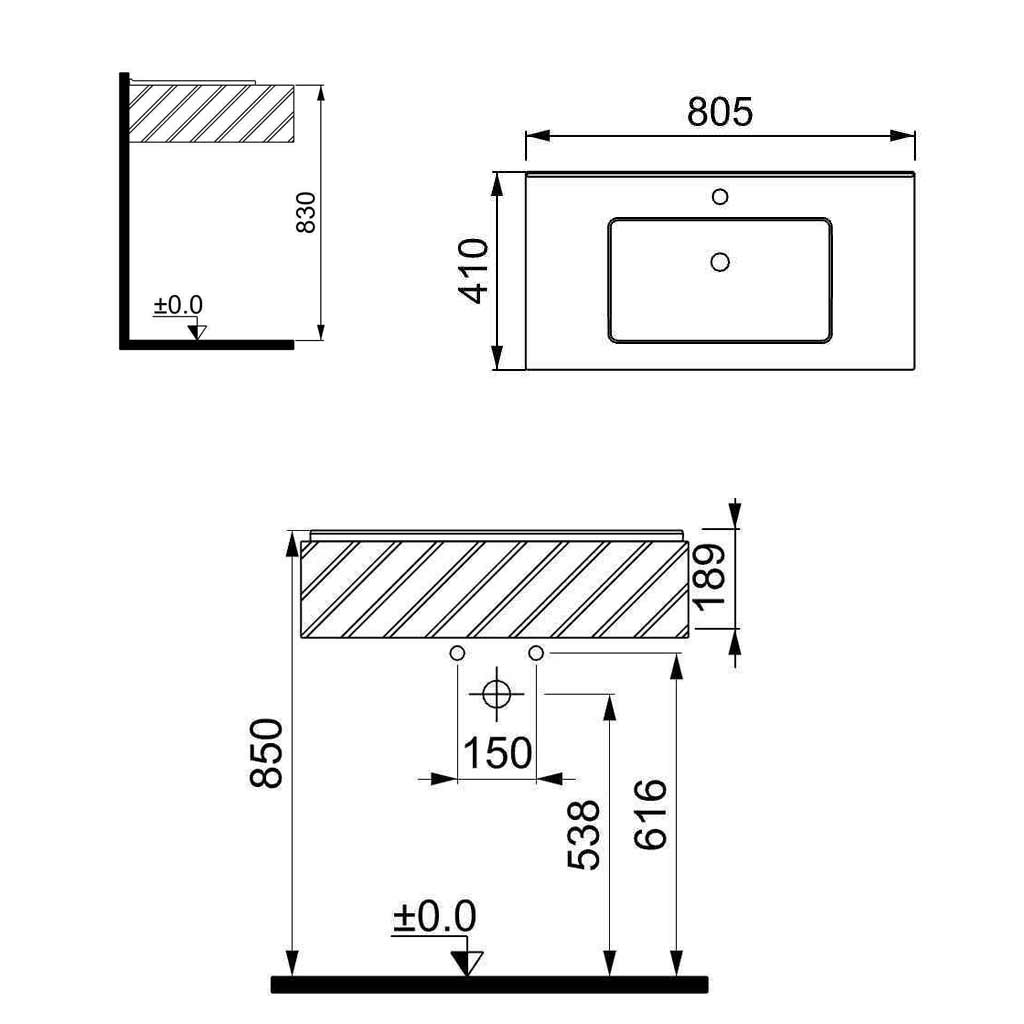 روشویی روکابینتی کریت coreet مدل آتینا 80